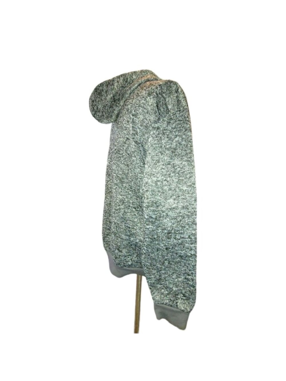 Womans Fleece Jacket Hoodie Zip Front Black Grey Fleck Streetwear Size M JJ3448 - Picture 7 of 9